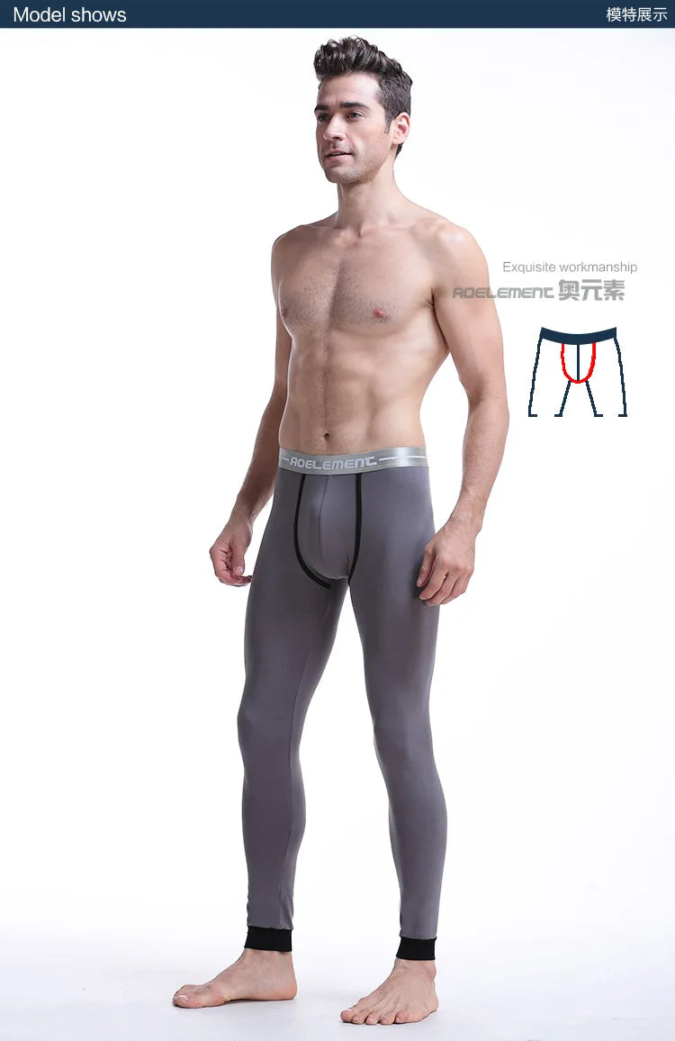 Men's long Johns one-piece thin underpants Tight thermal pants Modal slim cotton pants leggings